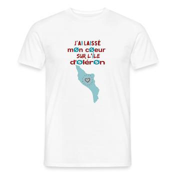 J'ai laissé mon cœur à l'île d'Oléron 2 - T-shirt homme - blanc - Devant - AI Model Male 178 dark (178cm)