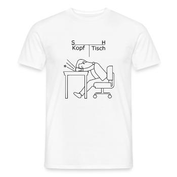 Per Kopf an Tisch - Männer T-Shirt - Weiß - Vorne - AI Model Male 178 dark (178cm)