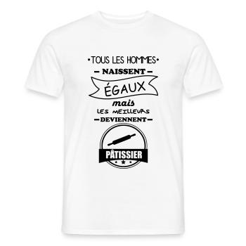 hommes pâtissier,cadeau patissier,pâtisserie - T-shirt homme - blanc - Devant - AI Model Male 178 dark (178cm)