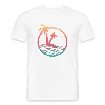 PALME D'ONDES - T-shirt homme - blanc - Devant - AI Model Male 178 dark (178cm)
