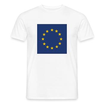 Cadeau du drapeau européen - Cadeau du drapeau de l’Union européenne - T-shirt homme - blanc - Devant - AI Model Male 178 dark (178cm)