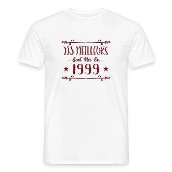 Les meilleurs sont nés en 1999 - T-shirt homme - blanc - Devant - AI Model Male 178 dark (178cm)