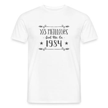 Les meilleurs sont nés en 1984 - T-shirt homme - blanc - Devant - AI Model Male 178 dark (178cm)
