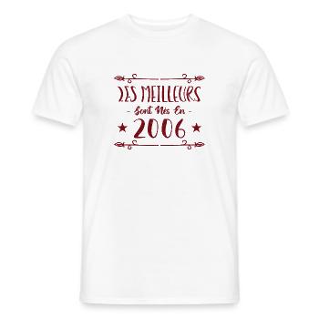 Les meilleurs sont nés en 2006 - T-shirt homme - blanc - Devant - AI Model Male 178 dark (178cm)