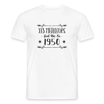 Les meilleurs sont nés en 1950 - T-shirt homme - blanc - Devant - AI Model Male 178 dark (178cm)