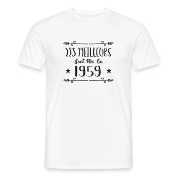 Les meilleurs sont nés en 1959 - T-shirt homme - blanc - Devant - AI Model Male 178 dark (178cm)