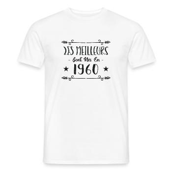 Les meilleurs sont nés en 1960 - T-shirt homme - blanc - Devant - AI Model Male 178 dark (178cm)