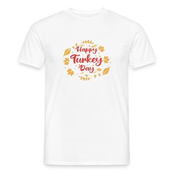 Happy Turkey Day | Thanksgiving - T-shirt homme - blanc - Devant - AI Model Male 178 dark (178cm)