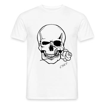 Charming skull - Men's T-Shirt - white - Front - AI Model Male 178 dark (178cm)