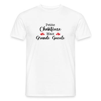 Petite Chanteuse Mais Grande Gueule - T-shirt homme - blanc - Devant - AI Model Male 178 dark (178cm)