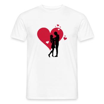 Liebe - Paar Herz - Männer T-Shirt - Weiß - Vorne - AI Model Male 178 dark (178cm)