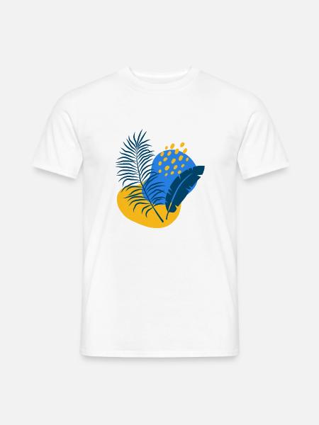 Abstrakte Komposition in blau-gelb - Männer T-Shirt - Weiß