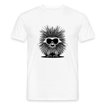 Stachelschwein Sonnenbrille süß Tiere Tier Natur 6 - Männer T-Shirt - Weiß - Vorne - AI Model Male 178 dark (178cm)