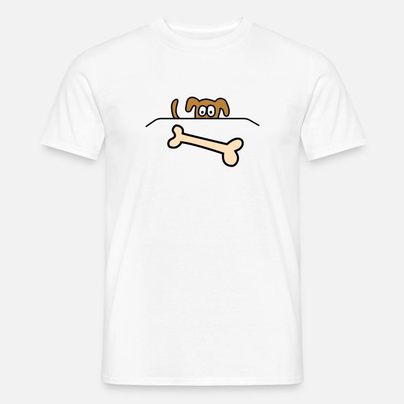 Knochenhund - Männer T-Shirt - Weiß