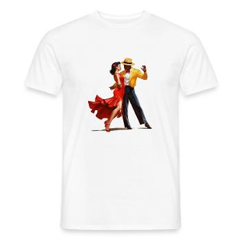 Self-confidence through dancing - Men's T-Shirt - white - Front - AI Model Male 178 dark (178cm)