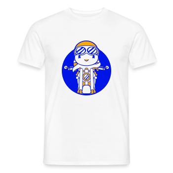 Bird Motorcycle Riding Biker Motorcyclist Hobby - Men's T-Shirt - white - Front - AI Model Male 178 dark (178cm)