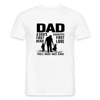 Papa, der erste Held eines Sohnes, die erste Liebe einer Tochter - Männer T-Shirt - Weiß - Vorne - AI Model Male 178 dark (178cm)