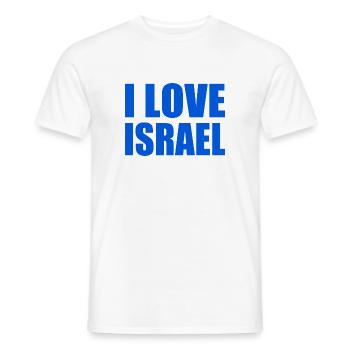 I love israel - Men's T-Shirt - white - Front - AI Model Male 178 dark (178cm)
