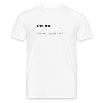 Cadeau architecte📐Humour définition métier - T-shirt homme - blanc - Devant - AI Model Male 178 dark (178cm)