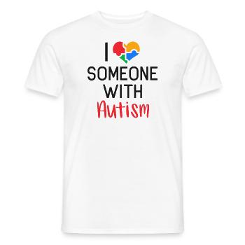 J'aime l'autisme autiste coeur puzzle fils fille - T-shirt homme - blanc - Devant - AI Model Male 178 dark (178cm)