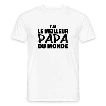 J'ai Le Meilleur Papa Du Monde | Cadeau Papa - T-shirt homme - blanc - Devant - AI Model Male 178 dark (178cm)