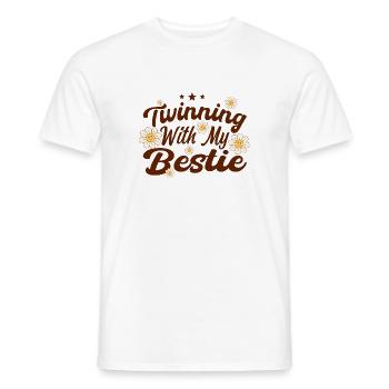 Twinning With My Bestie - T-shirt homme - blanc - Devant - AI Model Male 178 dark (178cm)