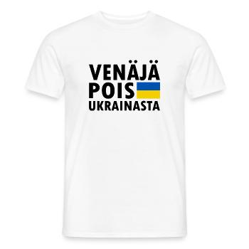 venäjä pois ukrainasta - Men's T-Shirt - white - Front - AI Model Male 178 dark (178cm)