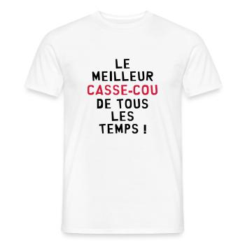 Casse-cou / Casse cou / Sport / Freestyle / Risque - T-shirt homme - blanc - Devant - AI Model Male 178 dark (178cm)