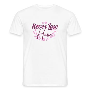 October Rose Hope For All - Men's T-Shirt - white - Front - AI Model Male 178 dark (178cm)