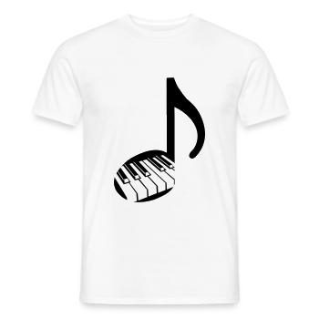 Musical Note and Piano - Keys - Men's T-Shirt - white - Front - AI Model Male 178 dark (178cm)