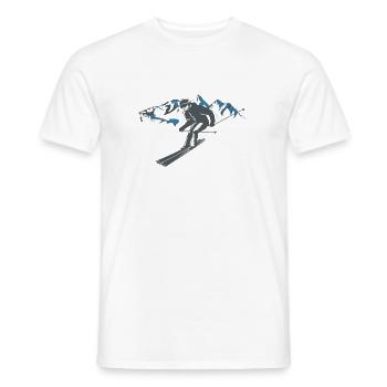 Skierskiing - Men's T-Shirt - white - Front - AI Model Male 178 dark (178cm)
