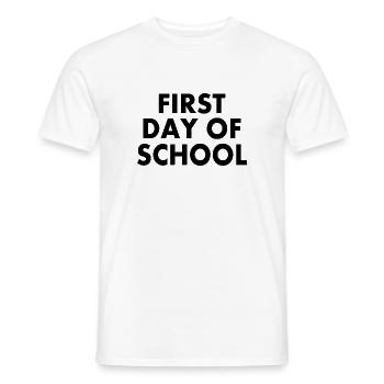 First day of school - Men's T-Shirt - white - Front - AI Model Male 178 dark (178cm)