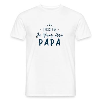 Je peux pas je vais être PAPA - T-shirt homme - blanc - Devant - AI Model Male 178 dark (178cm)