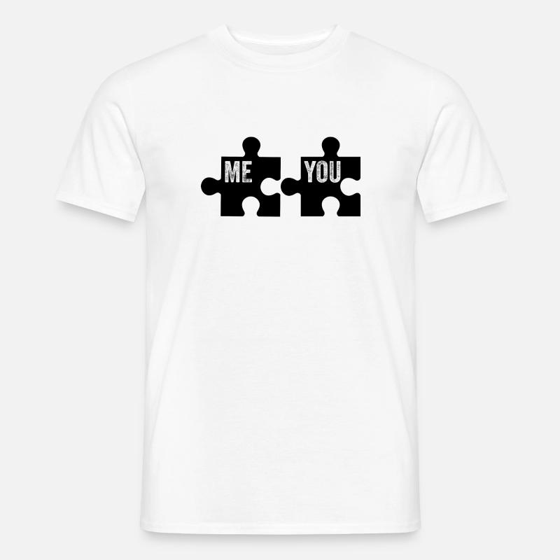 ICH DU | PUZZLE | PAAR - Männer T-Shirt - Weiß