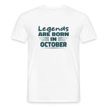 Legends are born in October - Men's T-Shirt - white - Front - AI Model Male 178 dark (178cm)