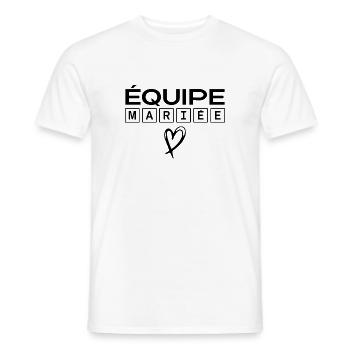 Équipe mariée - T-shirt homme - blanc - Devant - AI Model Male 178 dark (178cm)