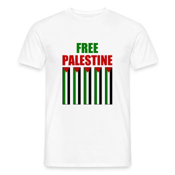 Free palestine - T-shirt homme - blanc - Devant - AI Model Male 178 dark (178cm)