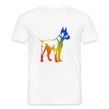 Bull Terrier Chien Multicolore - T-shirt homme - blanc - Devant - AI Model Male 178 dark (178cm)