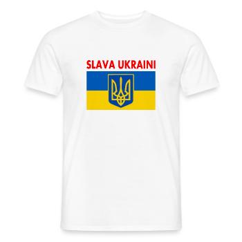 Slava ukraini - Men's T-Shirt - white - Front - AI Model Male 178 dark (178cm)