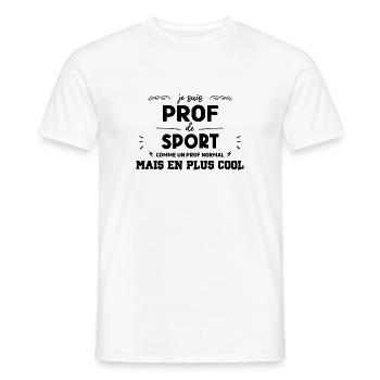 PROF DE SPORT PARFAITE - T-shirt homme - blanc - Devant - AI Model Male 178 dark (178cm)