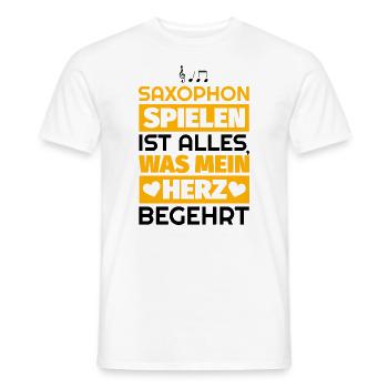 Saxophon Geschenke - Männer T-Shirt - Weiß - Vorne - AI Model Male 178 dark (178cm)