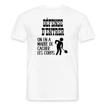 défense d'entrer - T-shirt homme - blanc - Devant - AI Model Male 178 dark (178cm)