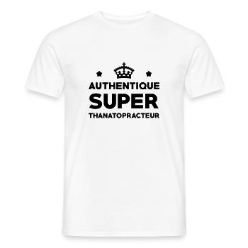 Thanatopraxie / Thanatopracteur / Thanatopractrice - T-shirt homme - blanc - Devant - AI Model Male 178 dark (178cm)