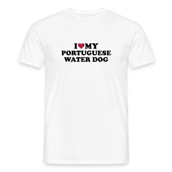 Portugiesischer Wasserhund - Männer T-Shirt - Weiß - Vorne - AI Model Male 178 dark (178cm)