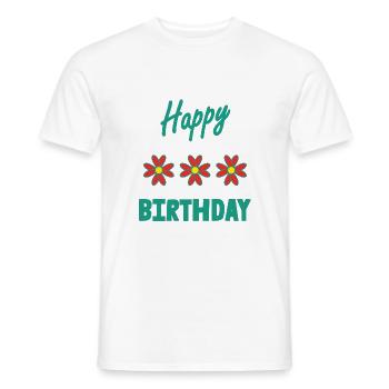 ALLES GUTE ZUM GEBURTSTAG. ALLES GUTE ZUM GEBURTSTAG. JAHRESTAG. - Männer T-Shirt - Weiß - Vorne - AI Model Male 178 dark (178cm)