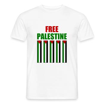 Free palestine - T-shirt homme - blanc - Devant - AI Model Male 178 dark (178cm)