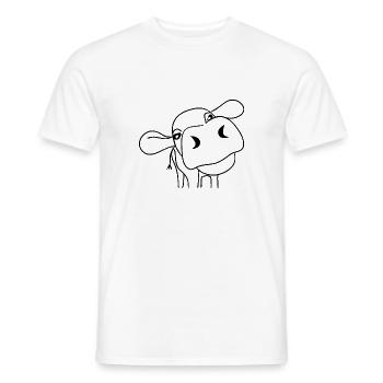 Cow cows dairy cow farming farmer gift - Men's T-Shirt - white - Front - AI Model Male 178 dark (178cm)
