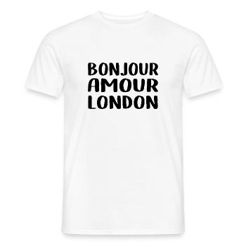 Bonjour Amour London - T-shirt homme - blanc - Devant - AI Model Male 178 dark (178cm)