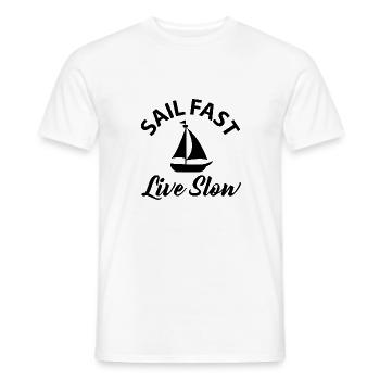 Sail Fast-Live Slow Segeln Shirt & Geschenk - Männer T-Shirt - Weiß - Vorne - AI Model Male 178 dark (178cm)