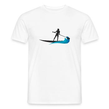 Stand up Paddle Shirt & cadeau SUP Board - T-shirt homme - blanc - Devant - AI Model Male 178 dark (178cm)
